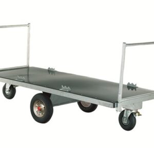 Platte Wagen type Quader-Jumbo met 2 zwenkwielen 1000mm B