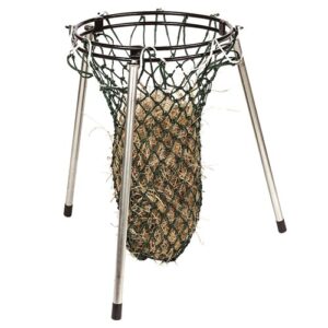 Filet à foin avec support, hauteur :  85cm, diam : 62 cm