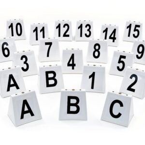 Hindernisnummers, 20-delige set, wit