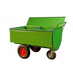 Voerwagen 400L met tussenschot en deksel en mineralenbak