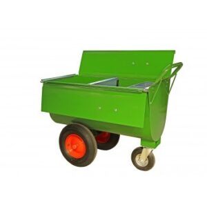 Voerwagen 180L met tussenschot en deksel en mineralenbak