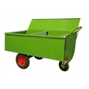 Voerwagen 600L met tussenschot en deksel en mineralenbak