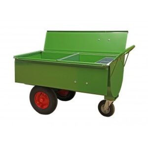 Voerwagen 250L met tussenschot en deksel en mineralenbak