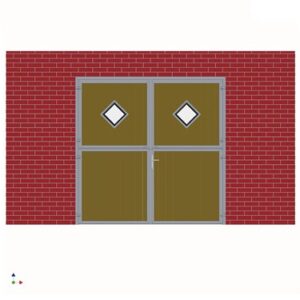 Staldeur 2-delig, 300 B x 220 H cm met geruite ramen