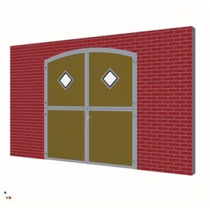Porte d'écurie avec arceau, 300 L x 200/220 H cm