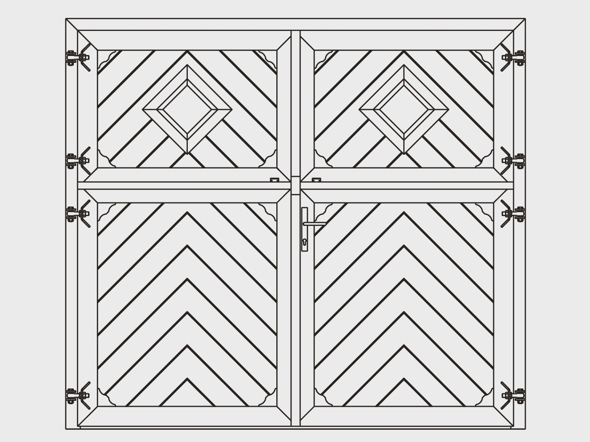Porte d'écurie aspect chevrons, – Image 2
