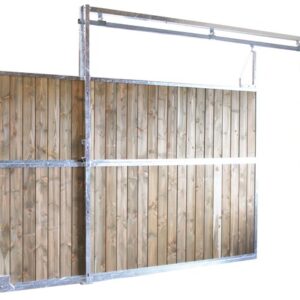 Cloison coulissante pleine bois Douglas lg 3,5 m