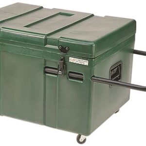 Horizontale wedstrijdzadelkast op wielen groen