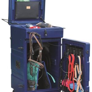 Malle roulante pour chevaux de selle bleu marine