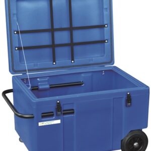 Horizontale zadelkast op wielen blauw