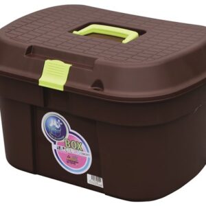 Malle de pansage "BOX COLORS XL" chocolat foncé/pistache