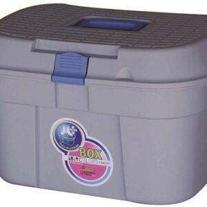 Malle de pansage "BOX COLORS XL" grise/turquoise