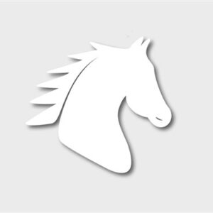 Designsticker, paardenkop wit, ca. 40x40cm