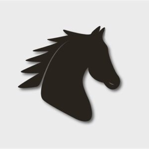 Designsticker, paardenkop zwart, ca. 40x40cm