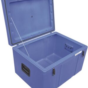 Horizontal zadelkast met metalen handvaten blauw