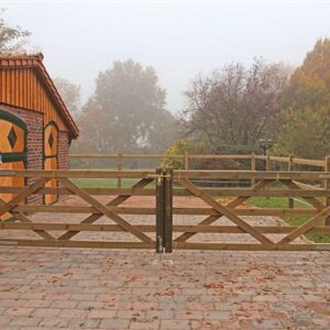 Double portail en bois Sussex, 120 cm H x 400 cm L,