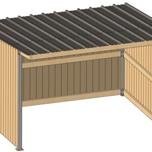 Abri 3,18x4,18 Bardage agricole Douglas 19 mm Ardoise