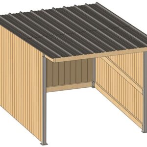 Abri 4,18x3,18 Planche Douglas 32 mm Ardoise