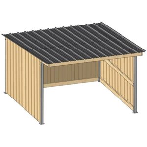 Abri 4,18x4,18 Planche Douglas 32 mm Ardoise