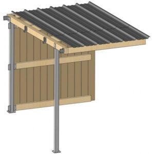 Extension abri Lg.2,09 mxP 3,18 m Clin 42mm bac acier Gris