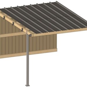 Extension d'abri 3,09x4,18 Bardage agricole Douglas 19 mm