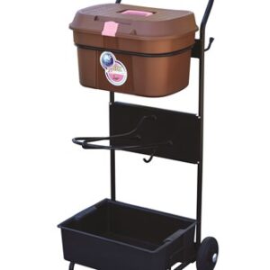 Zadelwagen met poetsbox Karamel/roze