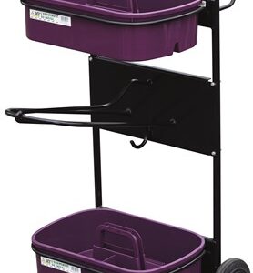 Chariot porte-selle Roulant PM avec bac de pansage Violet