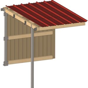 Extension abri Lg.2,09 mxP.3,18 m Planche Douglas 19mm bac acier Bdx