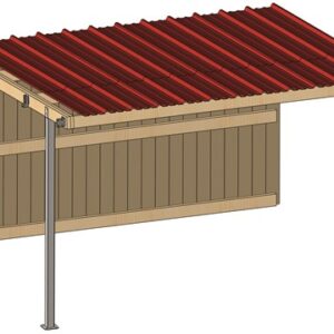 Verlenging Schuilstal 4,09mx3,18m Douglas hout 19mm BDX dak