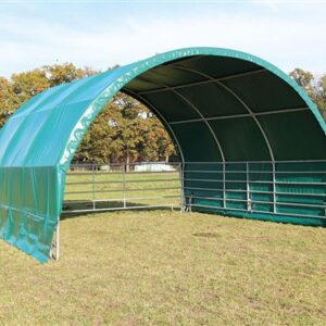 Tente de pré avec toit arrondi 6 x 6 x 3,57 m