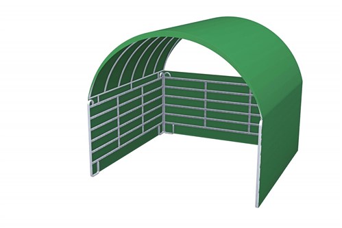 Paneelhek met deur (in het midden) 6m breed