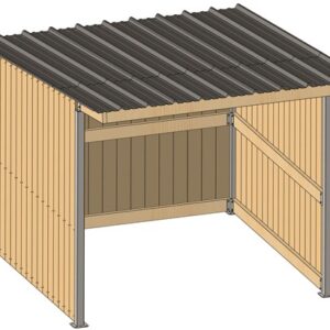 Abri 3,18x3,18 Bardage agricole Douglas 19 mm Ardoise
