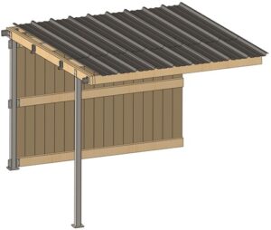 Verlenging Schuilstal 3,09mx3,18m Douglas 32mm leisten dak