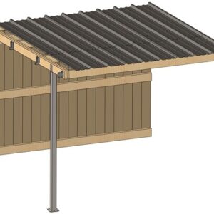 Extension d'abri 3,09x3,18 Planche Douglas 32 mm Ardoise