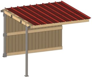 Verlenging Schuilstal 3,09mx3,18m Douglas hout 19mm BDX dak