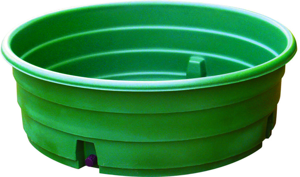 Bac la gée vert 1 000 litres rebord extérieur