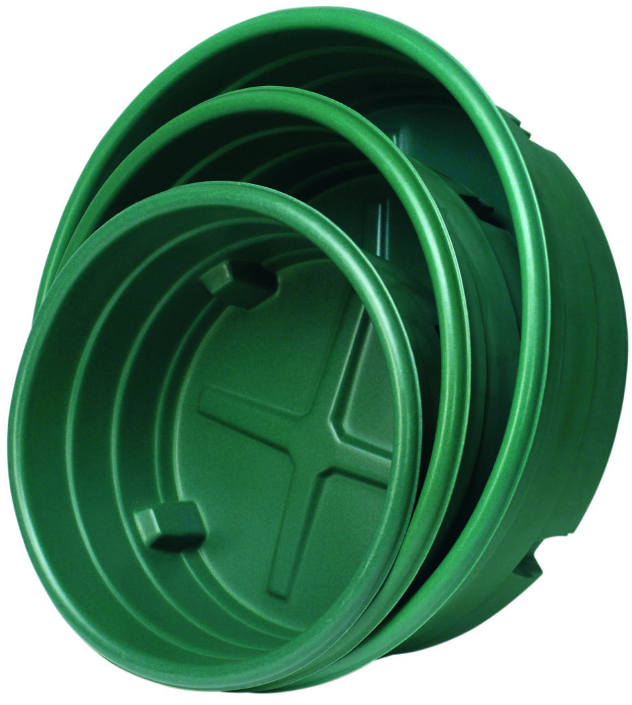 Bac la gée vert 750 litres rebord extérieur